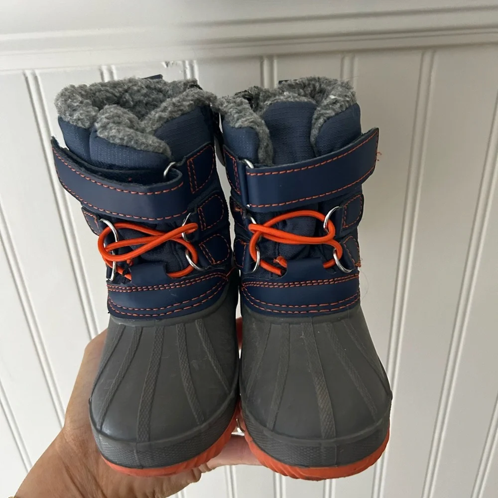 Target Kids' Size 5 Navy Orange Gray Snow Winter Boots